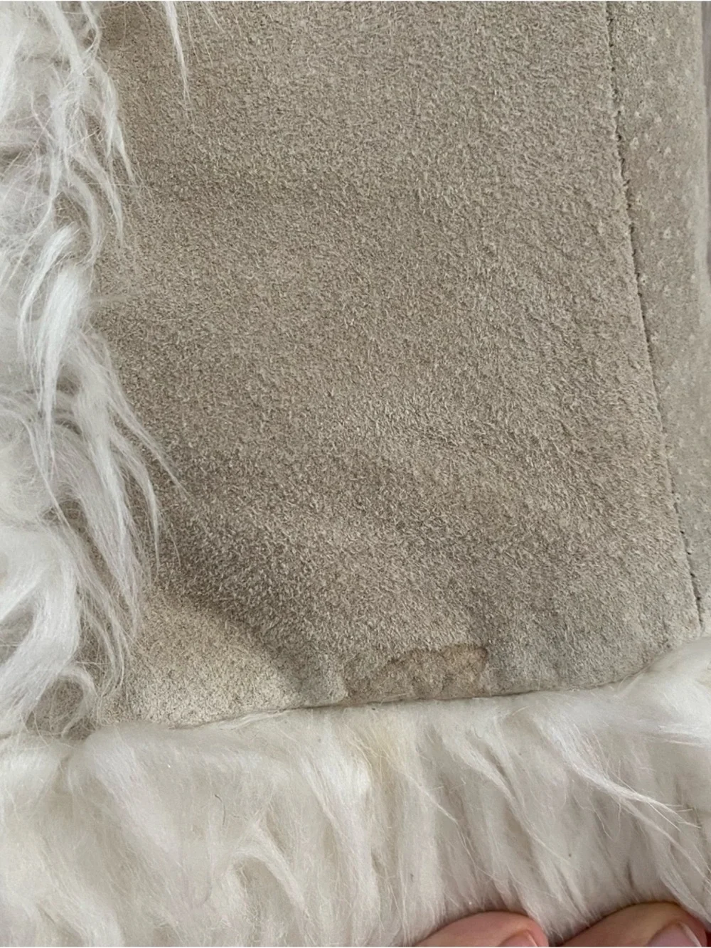 Vintage Suede Faux Fur Vest Boho Western - Picture 11 of 12